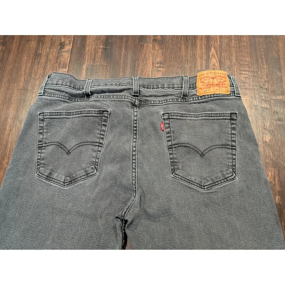 Levis 514‎ Jeans Mens 37x29 Gray Straight Leg Faded Denim Grunge Classic Y2K
